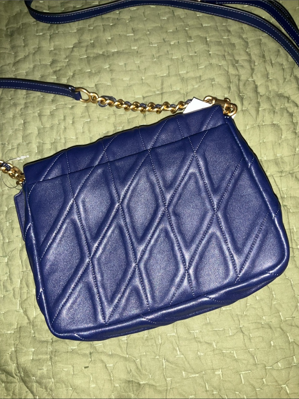 Coach Navy Blue Times Square Tabby, Crossbody bag with brushed gold hardware NWT - Picture 7 of 12